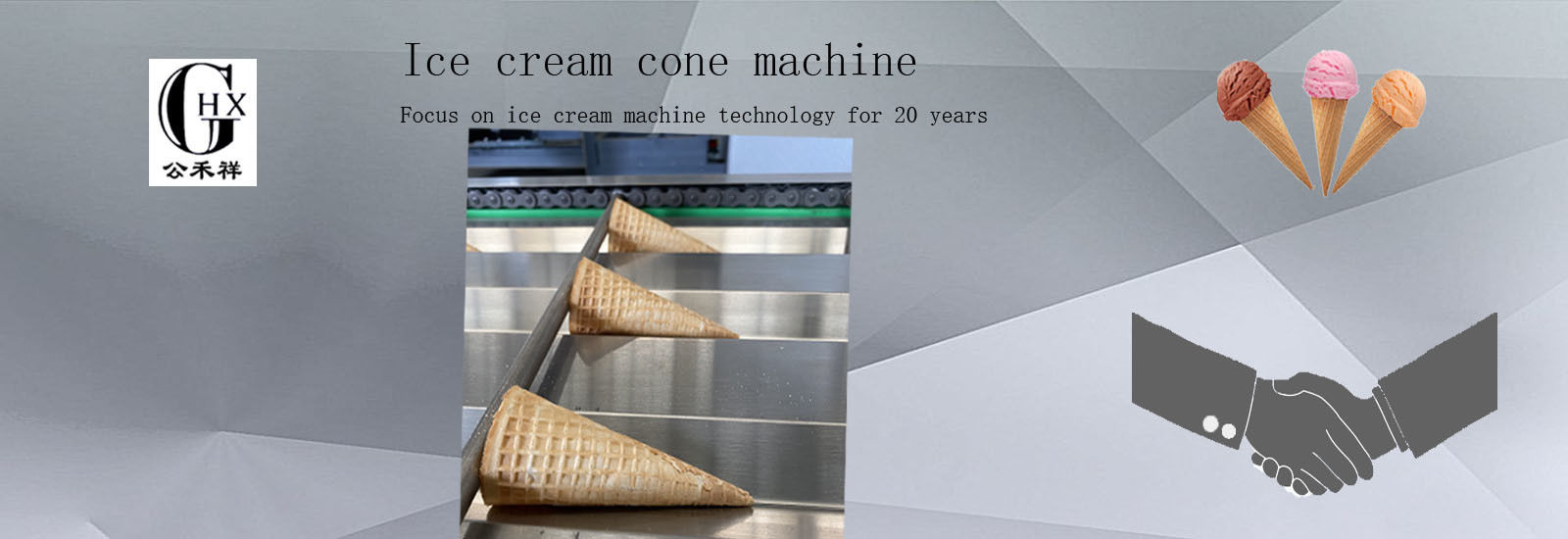 qualité cornet de crème glacée faisant la machine usine