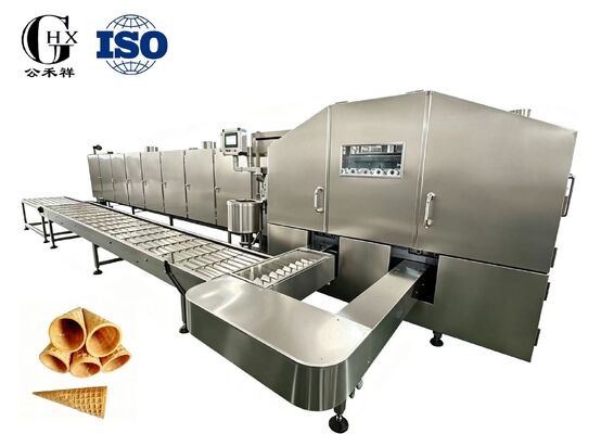 qualité Solution entièrement automatique à grande vitesse pour les mini cônes de sucre remplis de chocolat, machine à cuire automatique à cônes de sucre en rouleau Usine
